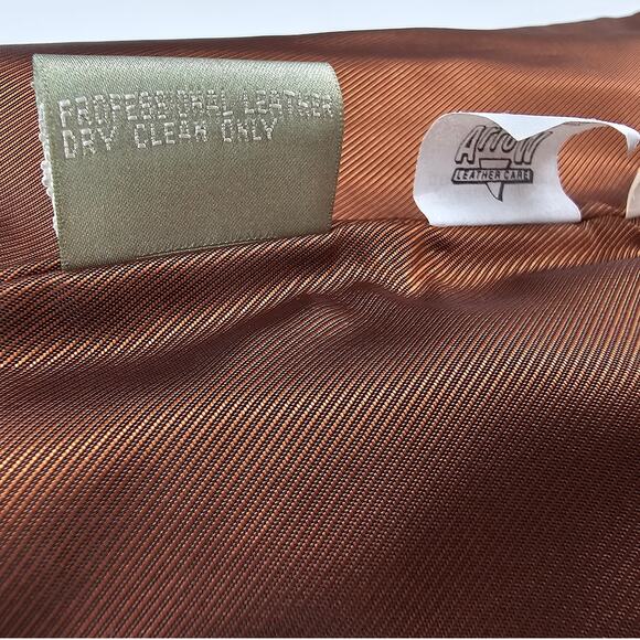 The Territory Ahead Vintage Brown Genuine Leather Zip Up Retro Biker Jacket S - Picture 10 of 10